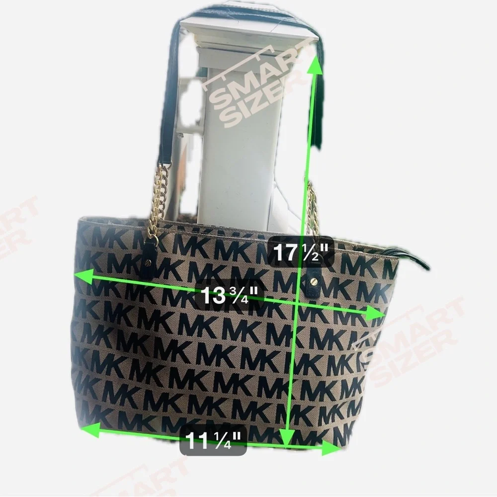 Michael Kors Jet Set Travel Large Chain Shoulder Tote Bag In MK Signature Brown - Picture 6 of 10